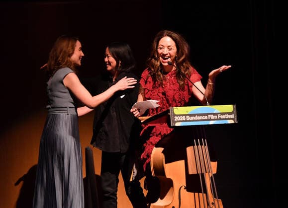 2026 Sundance Film Festival - Give Me The Ball! Premiere Elizabeth Wolff,,Kim Yutani and Liz Garbus during the intro the Give Me The Ball! Premiere during the 2026 Sundance Film Festival at Eccles Center Theater on January 26, 2026 in Park City, Utah. Park City Eccles Theatre Utah United States of America Copyright: xCxFlanigan imageSPACEx