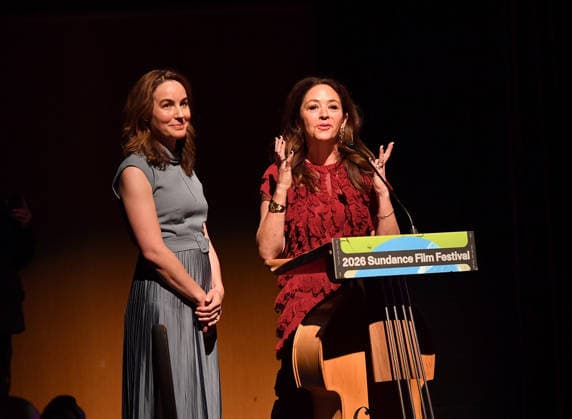2026 Sundance Film Festival - Give Me The Ball! Premiere Elizabeth Wolff and Liz Garbus speak onstage during the intro the Give Me The Ball! Premiere during the 2026 Sundance Film Festival at Eccles Center Theater on January 26, 2026 in Park City, Utah. Park City Eccles Theatre Utah United States of America Copyright: xCxFlanigan imageSPACEx