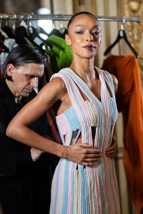 PFW - Imane Ayissi Runway Ophely Mezino walks the runway during the Imane Ayissi Haute Couture Week Spring Summer 2026 show as part of Paris Fashion Week Paris, France on January 26, 2026. Photo by LounisPhotography ABACAPRESS.COM Paris France  Copyright: xLounisPhotography ABACAx