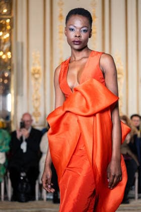 PFW - Imane Ayissi Runway A model walks the runway during the Imane Ayissi Haute Couture Week Spring Summer 2026 show as part of Paris Fashion Week Paris, France on January 26, 2026. Photo by LounisPhotography ABACAPRESS.COM Paris France  Copyright: xLounisPhotography ABACAx