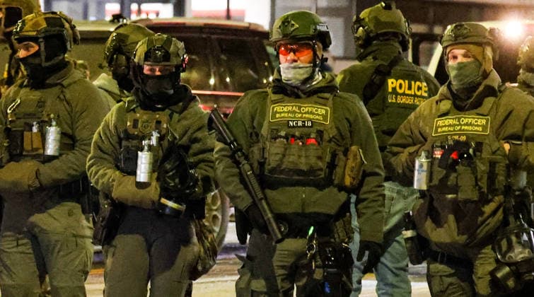January 25, 2026, Minneapolis, Mn, USA: A group of less than 30 people consisting of as many Press as Protestors holding a Ã¢â‚¬oeNoise ProtestÃ¢â‚¬Â outside the Home 2 Hilton Hotel near the University of Minneapolis because they got wind some ICE agents were staying there in an neighborhood heavy with young college students were met with and vastly out numbered by aggressive ICE agents and Federal Bureau of Corrections agents in full tactical attack gear. The one in charge violently pushed a Photojournalist to the ground who was filming an arrest of his friend, a former CNN correspondent; threatened and blinded another photographer with flashlights and headlights, and mocked them, showing shocking rudeness and unprofessionalism. By the ti - ZUMAk144 20260125_znp_k144_051 Copyright: xAmyxKatzx