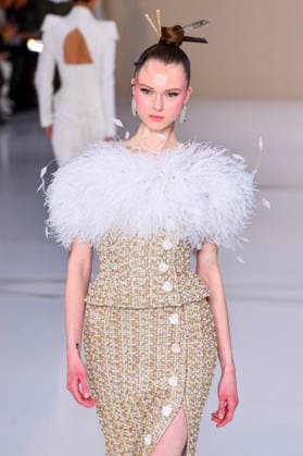 PFW - Haute Couture - Tamara Ralph Runway A model walks the runway during the Tamara Ralph Haute Couture Week Spring Summer 2026 show as part of Paris Fashion Week on January 26, 2026 in Paris, France. Photo by Shootpix ABACAPRESS.COM Paris France  Copyright: xShootPix ABACAx