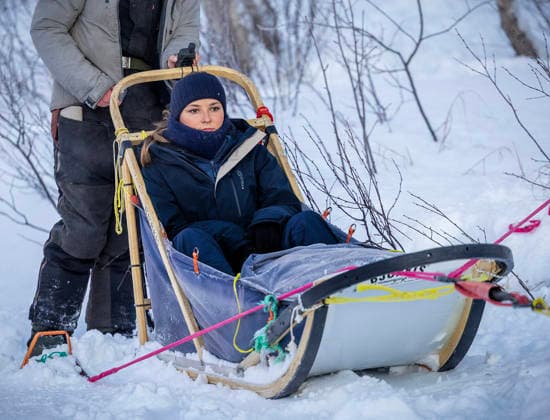 27-01-2026 Norway Princess Ingrid Alexandra during a dog sledding tour along a route used in the Finnmark race and the Barents secretariat in Kirkenes. Â  Copyright: xPPEx