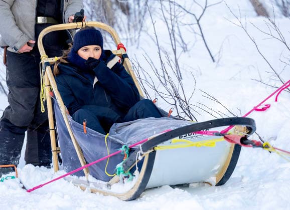 27-01-2026 Norway Princess Ingrid Alexandra during a dog sledding tour along a route used in the Finnmark race and the Barents secretariat in Kirkenes. Â  Copyright: xPPEx