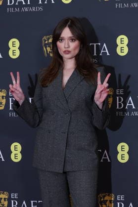 . London, United Kingdom. Aimee Lou Wood at the announcement of the nominations for the 2026 BAFTA Film Awards in London.  xStephenxLockx xi-Imagesx IIM-26527-0003