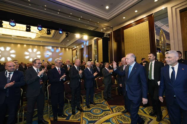 Turkish President Recep Tayyip Erdo?an participates in an awards ceremony for success Turkish President Recep Tayyip Erdo?an participates in an awards ceremony for success in international contracting services in the Turkish capital, Ankara, January 27, 2026. Photo by Turkish presidency apaimages Istanbul Istanbul Turkey 270126_Turkish_TPO_01(2) Copyright: xapaimagesxTurkishxpresidencyx xapaimagesx