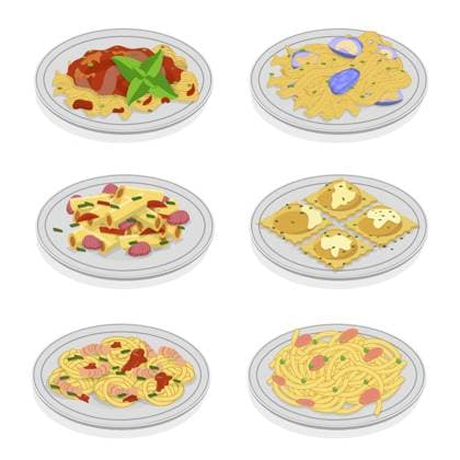Isometrisches 3D Flachset mit traditioneller italienischer Küche und mediterraner Küche 3D Isometric Flat Set of Traditional Italian Cuisine, Mediterranean Food Copyright: imageBROKER AnastasiiaxTorianyk ibxplw16197578.jpg