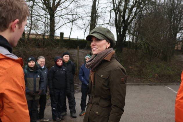 The Princess of Wales takes part in a Wellbeing Walk The Princess of Wales joins Mind Over Mountains, a charity offering professional mental health support through therapeutic outdoor experiences, for a supported wellbeing walk in the Peak District, UK, on the 27th January 2026. Picture by Ian Vogler WPA-Pool Hope Valley Curbar Gap Derbyshire United Kingdom  WHA-0807
