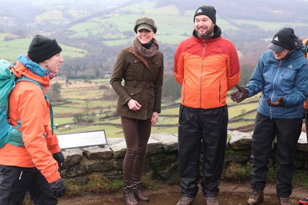 The Princess of Wales takes part in a Wellbeing Walk The Princess of Wales joins Mind Over Mountains, a charity offering professional mental health support through therapeutic outdoor experiences, for a supported wellbeing walk in the Peak District, UK, on the 27th January 2026. Picture by Ian Vogler WPA-Pool Hope Valley Curbar Gap Derbyshire United Kingdom  WHA-0807