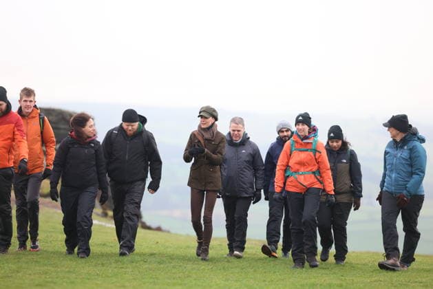 The Princess of Wales takes part in a Wellbeing Walk The Princess of Wales joins Mind Over Mountains, a charity offering professional mental health support through therapeutic outdoor experiences, for a supported wellbeing walk in the Peak District, UK, on the 27th January 2026. Picture by Ian Vogler WPA-Pool Hope Valley Curbar Gap Derbyshire United Kingdom  WHA-0807