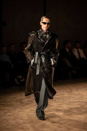 PFW Saint Laurent runway EB A model presents a creation by designer Anthony Vaccarello as part of his Menswear Fall Winter 2026-2027 collection show for fashion house Saint Laurent during Men s Fashion Week in Paris, France, January 27, 2026. Photo by Eliot Blondet ABACAPRESS.COM Paris France France  Copyright: xBlondetxEliot ABACAx