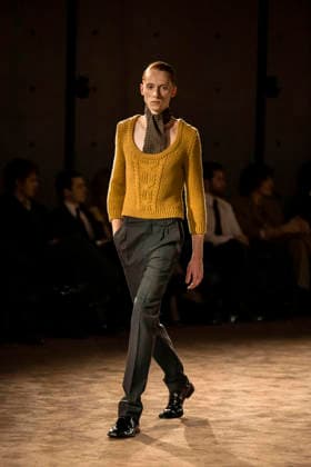 PFW Saint Laurent runway EB A model presents a creation by designer Anthony Vaccarello as part of his Menswear Fall Winter 2026-2027 collection show for fashion house Saint Laurent during Men s Fashion Week in Paris, France, January 27, 2026. Photo by Eliot Blondet ABACAPRESS.COM Paris France France  Copyright: xBlondetxEliot ABACAx