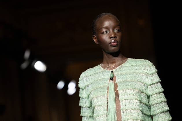 PFW Giorgio Armani Runway - Paris AJ A model presents a creation for Giorgio Armani Prive for Women s Haute Couture Spring Summer 2026 collection fashion show as part of the Paris Haute Couture Fashion Week, in Paris, on January 27, 2026. Photo by Alexis Jumeau ABACAPRESS.COM Paris France  Copyright: xJumeauxAlexis ABACAx