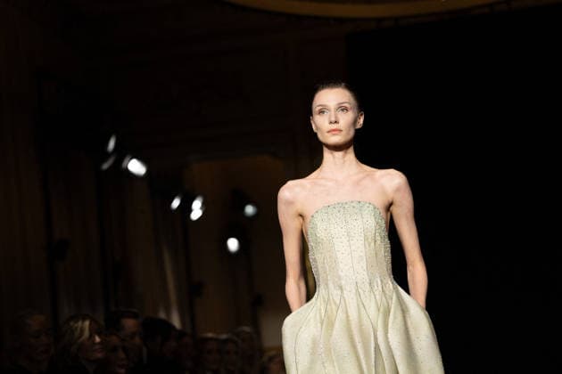 PFW Giorgio Armani Runway - Paris AJ A model presents a creation for Giorgio Armani Prive for Women s Haute Couture Spring Summer 2026 collection fashion show as part of the Paris Haute Couture Fashion Week, in Paris, on January 27, 2026. Photo by Alexis Jumeau ABACAPRESS.COM Paris France  Copyright: xJumeauxAlexis ABACAx