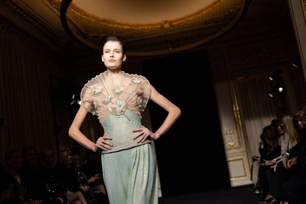 PFW Giorgio Armani Runway - Paris AJ A model presents a creation for Giorgio Armani Prive for Women s Haute Couture Spring Summer 2026 collection fashion show as part of the Paris Haute Couture Fashion Week, in Paris, on January 27, 2026. Photo by Alexis Jumeau ABACAPRESS.COM Paris France  Copyright: xJumeauxAlexis ABACAx