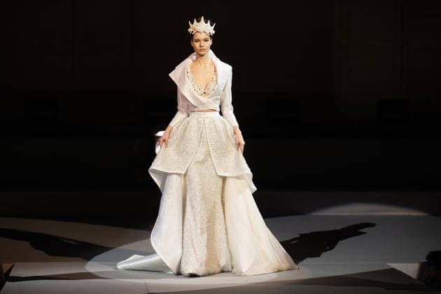 PFW - Julien Fournie Runway A model walks the runway during the Julien Fournie Haute Couture Week Spring Summer 2026 show as part of Paris Fashion Week on January 27, 2026 in Paris, France. Photo by Laurent Zabulon ABACAPRESS.COM Paris France  Copyright: xZabulonxLaurent ABACAx