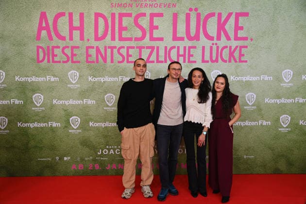 from left Patrice Verhoeven, Luca Verhoeven, Stephanie Verhoeven and guest world premiere ACH DIESE LUECKE DIESE ENTSETZLICHE LUECKE on 27 01 20226 at the Mathaeser Kino in Munich