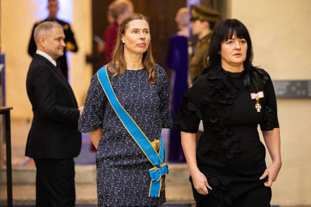27.01.2026, Tallinn. King Frederik X of Denmark and Queen Mary will be in Estonia on a state visit at the invitation of President Alar Karis. President Alar Karis hosted a state dinner in honor of the Danish royal couple at the Niguliste Museum. The dinner was preceded by a formal concert. Photo: Madis Veltman Postimees Tallinn Harjumaa Estonia 1MV27JAN26C12  Copyright: xMadisxVeltmanx Former president of Estonia Kersti Kaljulaid