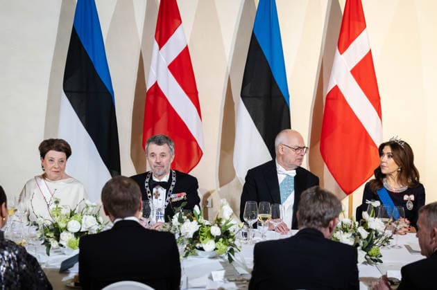 27.01.2026, Tallinn. King Frederik X of Denmark and Queen Mary will be in Estonia on a state visit at the invitation of President Alar Karis. President Alar Karis hosted a state dinner in honor of the Danish royal couple at the Niguliste Museum. The dinner was preceded by a formal concert. Photo: Madis Veltman Postimees Tallinn Harjumaa Estonia 1MV27JAN26C41  Copyright: xMadisxVeltmanx Sirje Karis, Alar Karis, King Frederik X, Queen Mary