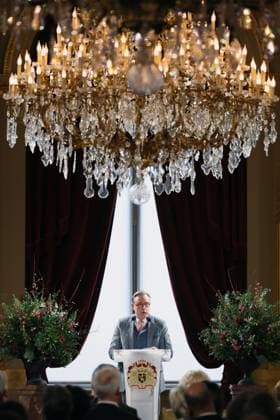 Prime Minister Bart De Wever delivers a speech at a New Year s reception organized by the Royal Family for the Belgian Authorities, at the Royal Palace in Brussels, Wednesday 28 January 2026.  BENOITxDOPPAGNE 159225786