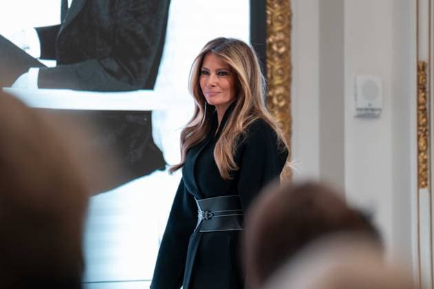 January 28, 2026, New York, New York, USA: First Lady MELANIA TRUMP takes the stage before speaking at the New York Stock Exchange. New York USA - ZUMAs365 20260128_znp_s365_014 Copyright: xJoeyxSussmanx