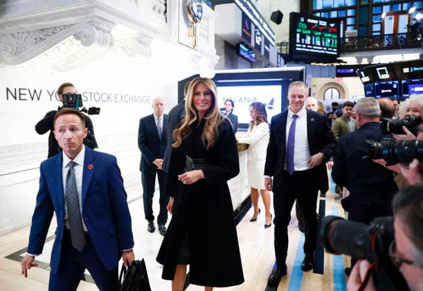 First lady Melania Trump walks on the floor of the NYSE after ringing the opening bell at the New York Stock Exchange on Wall Street on Wednesday, January 28, 2026 in New York City. The First Lady made the appearance as part of her publicity tour for the film, Melania, which documents her life in the 20 days leading up to President Donald Trump s second inauguration.  NYP202601028111 JOHNxANGELILLO