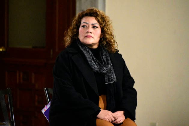 Head of the Executive Commission for Victim Assistance Martha Yuridia Rodriguez, speaks about the compensation for the victims killed and injured in the Interoceanic train accident during a news conference at the National Palace. on January 28, 2026, in Mexico City, Mexico. Mexico City Mexico - ZUMAe321 20260128_zia_e321_005 Copyright: xLuisxBarronx