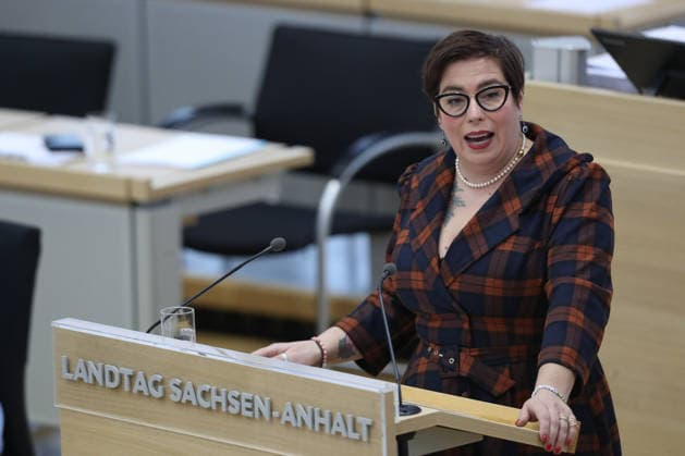 28.01.2026, xtgx, Landtagssitzung Sachsen-Anhalt, Wahl des Ministerpräsidenten. Susan Sziborra-Seidlitz (Bündnis 90 Die Grünen, Grüne) Magdeburg *** 28 01 2026, xtgx, Saxony-Anhalt state parliament session, election of the Minister President Susan Sziborra Seidlitz Bündnis 90 Die Grünen, Greens Magdeburg