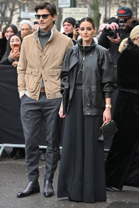 PFW Haute Couture Elie Saab Outside Arrivals Olivia Palermo, Johannes Huebl arriving at Elie Saab show during Paris Fashion Week Haute Couture in Paris, France on January 28, 2026. Photo by Julien Reynaud APS-Medias ABACAPRESS.COM Paris France  Copyright: xReynaudxJulien APS-Medias ABACAx