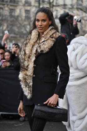 PFW Haute Couture Elie Saab Outside Arrivals Cindy Bruna arriving at Elie Saab show during Paris Fashion Week Haute Couture in Paris, France on January 28, 2026. Photo by Julien Reynaud APS-Medias ABACAPRESS.COM Paris France  Copyright: xReynaudxJulien APS-Medias ABACAx