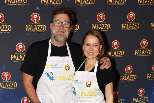 Brian Bojsen and Nova Meierhenrich at the Palazzo Charity Gala in aid of the Altona Childrens Hospital on 28 01 2026 in Hamburg Palazzo Charity Gala 2026 Celebrities wait tables for a good cause in Hamburg