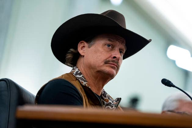 Musician Kid Rock looks on during a Senate Committee on Commerce, Science, and Transportation subcommittee hearing in the Russell Senate Office Building near the U.S. Capitol in Washington, DC on Wednesday, January 28, 2026. The hearing discussed the live entertainment industry and improper ticket sale practices.  WAP20260128391 BONNIExCASH