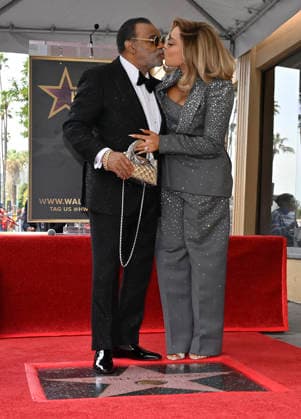 Singer-songwriter Ronald Isley of the US band The Isley Brothers is joined by his wife Kandy Johnson during an unveiling ceremony honoring the band with the 2,834th star on the Hollywood Walk of Fame in Los Angeles on Wednesday, January 28, 2026.  LAP2026012812 JIMxRUYMEN