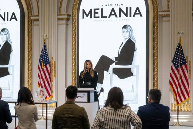 First Lady Melania Trump Rings New York Stock Exchange Opening Bell To Celebrate Upcoming Film Melania in New York, USA - 28 Jan 2026 Melania Trump speaks at a First Lady Melania Trump Rings New York Stock Exchange Opening Bell To Celebrate Upcoming Film Melania event at New York Stock Exchange. New York United States Copyright: xRonxAdarx xSOPAxImagesx _radar_melania_20260128_00080