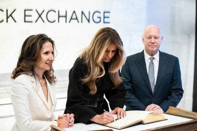 January 28, 2026, New York, New York, USA: First Lady Melania Trump attends to ring NYSE opening bell to celebrate opening of documentary Melania at NYSE Headquarters in New York, NY on January 28, 2026. New York USA - ZUMAr339 20260128_znp_r339_059 Copyright: xLevxRadinx