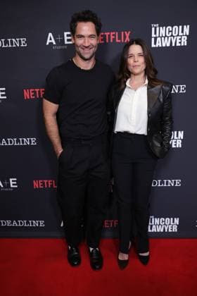 LOS ANGELES, CALIFORNIA - JANUARY 28: Neve Campbell and Manuel Garcia-Rulfo at the Season 4 Premiere of the Netflix™s hit series The Lincoln Lawyer on January 28, 2026 Copyright: xAdMediax MediaPunchx
