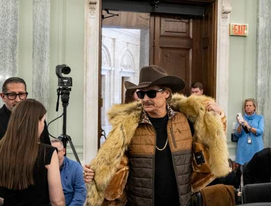Entertainer Kid Rock (Robert Ritchie), arrives to give testimony before the United States Senate Committee on Commerce, Science, and Transportation, Subcommittee on Consumer Protection, Technology, and Data Privacy hearing Examining the Impact of Ticket Sales Practices and Bot Resales on Concert Fans Russell Senate Office Building on Capitol Hill in Washington, DC, USA, on Wednesday, January 28, 2026. Copyright: xAndrewxThomasx xCNPx MediaPunchx