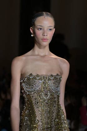 PFW - Zuhair Murad Runway Model walks the runway during the Zuhair Murad Haute Couture Spring Summer show as part of Paris Fashion Week on January 28, 2026 in Paris, France. Photo by Jana Call me J ABACAPRESS.COM Paris Ile de France France  Copyright: xJanaxCallxmexJ ABACAx