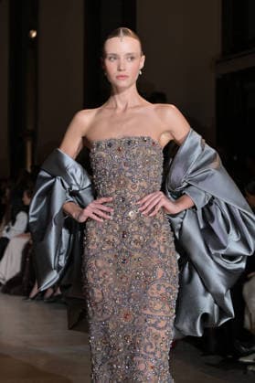 PFW - Zuhair Murad Runway Model walks the runway during the Zuhair Murad Haute Couture Spring Summer show as part of Paris Fashion Week on January 28, 2026 in Paris, France. Photo by Jana Call me J ABACAPRESS.COM Paris Ile de France France  Copyright: xJanaxCallxmexJ ABACAx