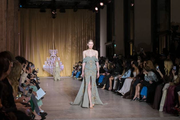 PFW - Zuhair Murad Runway Model walks the runway during the Zuhair Murad Haute Couture Spring Summer show as part of Paris Fashion Week on January 28, 2026 in Paris, France. Photo by Jana Call me J ABACAPRESS.COM Paris Ile de France France  Copyright: xJanaxCallxmexJ ABACAx