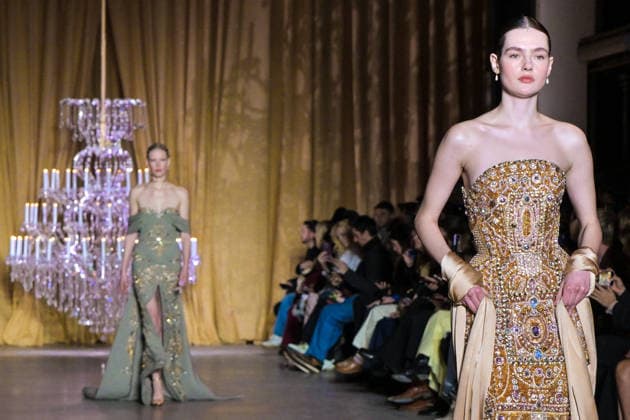 PFW - Zuhair Murad Runway Model walks the runway during the Zuhair Murad Haute Couture Spring Summer show as part of Paris Fashion Week on January 28, 2026 in Paris, France. Photo by Jana Call me J ABACAPRESS.COM Paris Ile de France France  Copyright: xJanaxCallxmexJ ABACAx