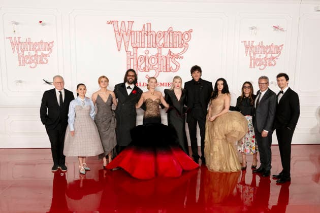 January 28, 2026, Santa Monica, California, USA: DAVID ZASLAV, HONG CHAU, ALISON OLIVER, SHAZAD LATIF, MARGOT ROBBIE, EMERALD FENNELL, JACOB ELORDI, CHARLIE XCX, PAM ABDY, MICHAEL DE LUCA and JOSEY MCNAMARA attend Warner Bros. Pictures and MRC Presents World Premiere of Wuthering Heights Santa Monica USA - ZUMAb173 20260128_aap_b173_047 Copyright: xBillyxBennightx