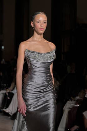 PFW - Zuhair Murad Runway Model walks the runway during the Zuhair Murad Haute Couture Spring Summer show as part of Paris Fashion Week on January 28, 2026 in Paris, France. Photo by Jana Call me J ABACAPRESS.COM Paris Ile de France France  Copyright: xJanaxCallxmexJ ABACAx