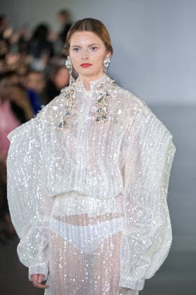 PFW - Juana Martin Runway Model walks the runway during the Juana Martin Haute Couture Spring Summer show as part of Paris Fashion Week on January 28, 2026 in Paris, France. Photo by Jana Call me J ABACAPRESS.COM Paris Ile de France France  Copyright: xJanaxCallxmexJ ABACAx
