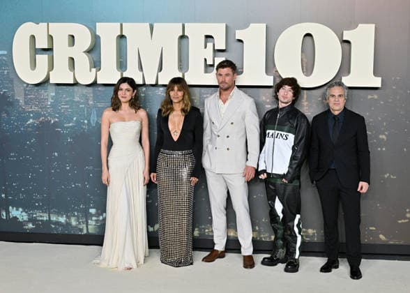 Monica Barbaro, Halle Berry, Chris Hemsworth, Barry Keoghan and Mark Ruffalo attends Crime 101 European Gala Screening at Odeon Luxe Leicester Square in London, England. UK. Wednesday 28th January 2026 Copyright: xJamesxWarrenx ae6az333