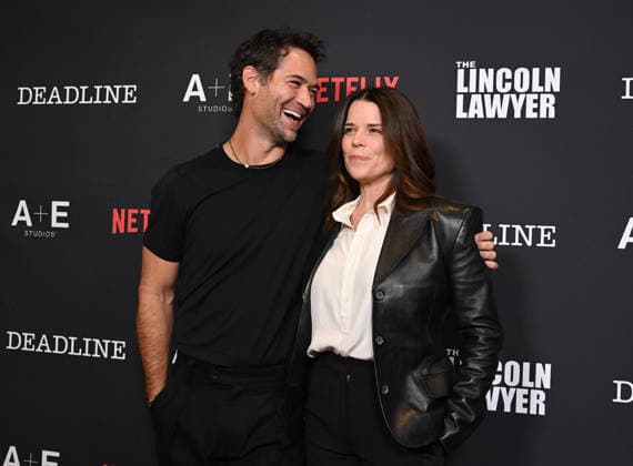 ˜The Lincoln Lawyer Season 4 Premiere Manuel Garcia-Rulfo and Neve Campbell arriving to ˜The Lincoln Lawyer season 4 premiere screening held on the PMC Rooftop Terrace on January 28, 2026 in Los Angeles, Ca. Los Angeles PMC Rooftop Terrace California USA Copyright: xTammiexArroyox xAFF-USA.comx