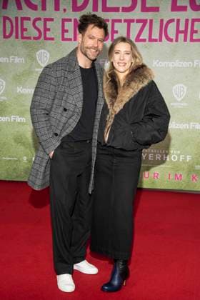 Ken Duken and Marisa Leoni Bach as guests on the red carpet at the movie premiere Ach diese Lücke Luecke , Diese Entsetzliche Luecke at Zoo Palast Berlin on 28 01 2025in Berlin Berlin Germany