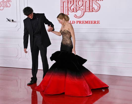 Cast members Jacob Elordi (L) and Margot Robbie attend the world premiere of the motion picture romantic drama Wuthering Heights at the TCL Chinese Theatre in the Hollywood section of Los Angeles on Wednesday, January 28, 2026. Storyline: A passionate and tumultuous love story set against the backdrop of the Yorkshire moors, exploring the intense and destructive relationship between Heathcliff and Catherine Earnshaw.  LAP20260128805 JIMxRUYMEN