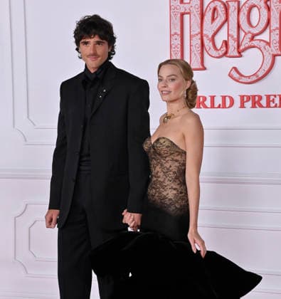 Cast members Jacob Elordi (L) and Margot Robbie attend the world premiere of the motion picture romantic drama Wuthering Heights at the TCL Chinese Theatre in the Hollywood section of Los Angeles on Wednesday, January 28, 2026. Storyline: A passionate and tumultuous love story set against the backdrop of the Yorkshire moors, exploring the intense and destructive relationship between Heathcliff and Catherine Earnshaw.  LAP20260128807 JIMxRUYMEN