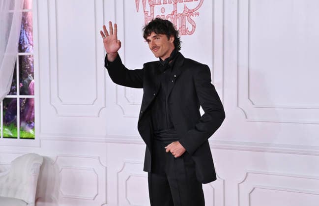 Cast member Jacob Elordi attends the world premiere of the motion picture romantic drama Wuthering Heights at the TCL Chinese Theatre in the Hollywood section of Los Angeles on Wednesday, January 28, 2026. Storyline: A passionate and tumultuous love story set against the backdrop of the Yorkshire moors, exploring the intense and destructive relationship between Heathcliff and Catherine Earnshaw.  LAP20260128817 JIMxRUYMEN